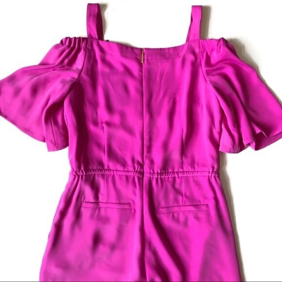 Lauren Ralph Lauren Jumpsuit NWT Magenta Off Shoulder Wide Leg Barbiecore Size 2 - Picture 10 of 12